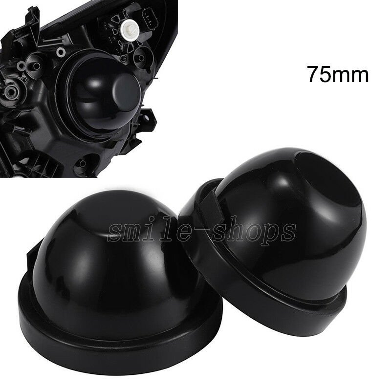 2pcs 75mm Rubber Housing Seal Dust Cap Protect Cover For LED HID Headlight Bulb