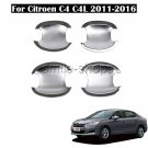 Car Chrome Door Handle Bowl Cavity Cover Trim Bezel For Citroen C4 C4L 2011-2016