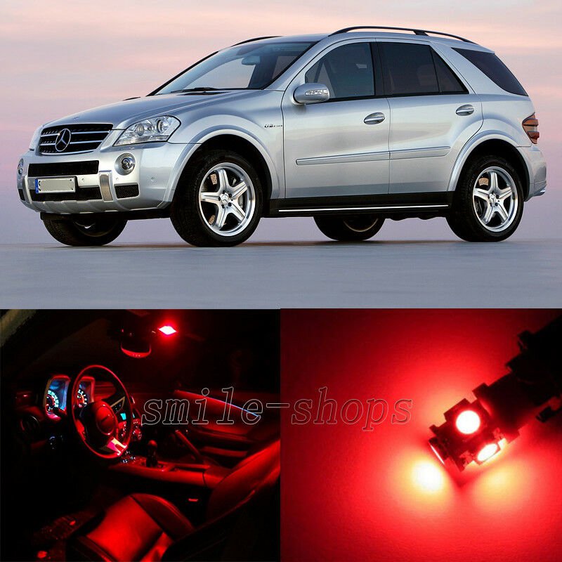 Error Free 15 Red Interior LED Light Kit for Mercedes Benz M Class ML W164 06-11