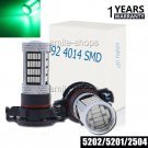 2pcs Green 92-SMD 5202 2504 LED Bulbs for Car Fog Lights Daytime Running Lights