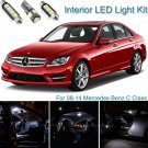 18 X Bright White Interior LED Light Package Kit Deal For Mercedes C Class 08-14