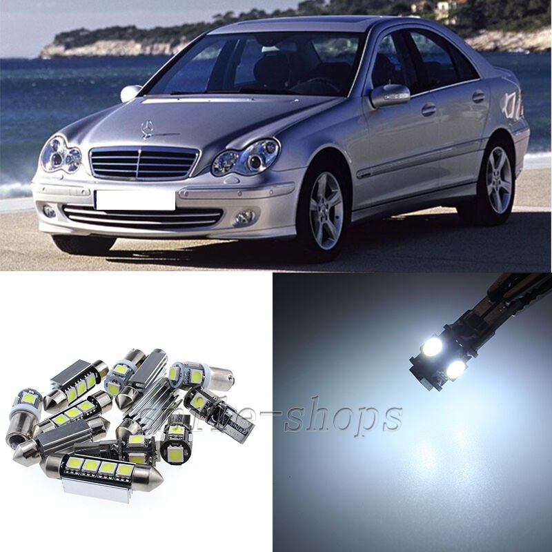 No Error White 12pcs Interior LED Light Kit for 00-07 Mercedes Benz C-class W203