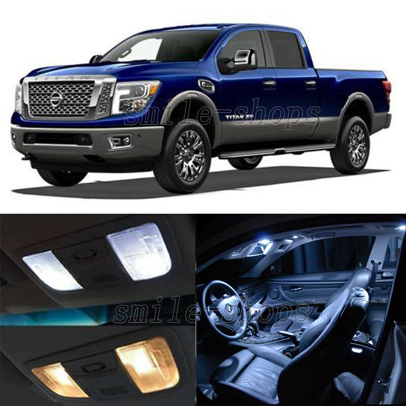 16pcs White Reverse + Tag + Interior LED Lights Fit For 16-17 Nissan Titan XD