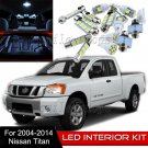 16pcs Interior LED Light Bulbs Package Kit for 2004-2014 Nissan Titan White