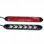 2x Car Flowing 6-LED Light Strip Arrow Flasher DRL Turn Signal Lamp White/Amber