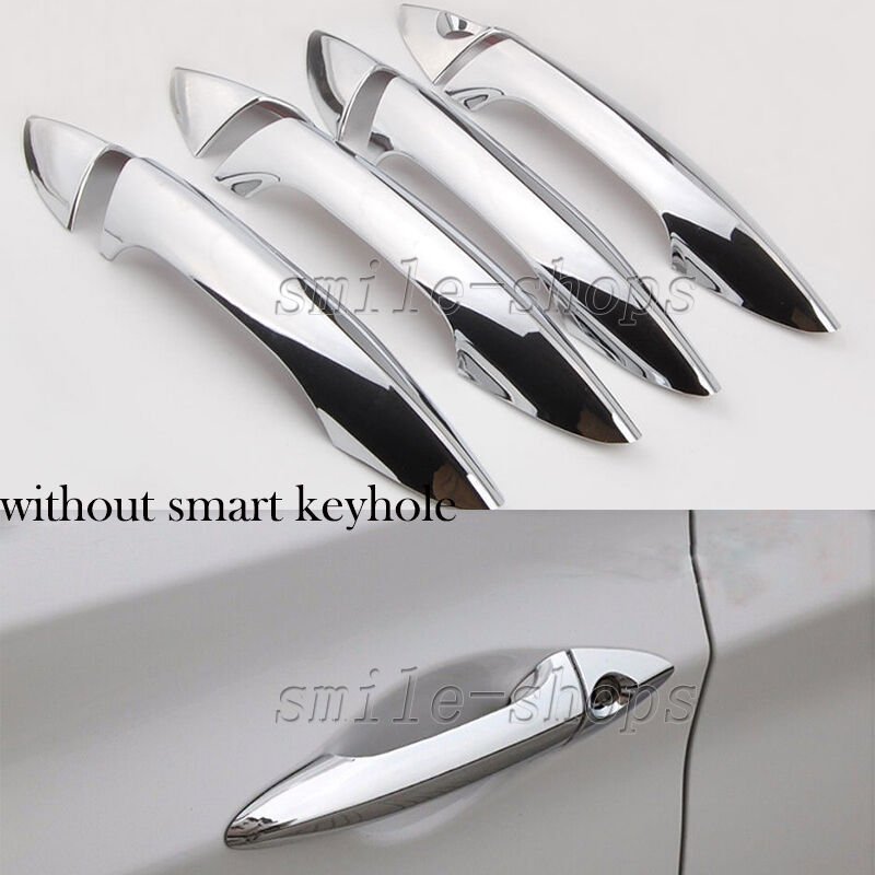 Set Chrome Door Handle Catch Cover Cap Trim Molding For 2011-13 Hyundai Elantra