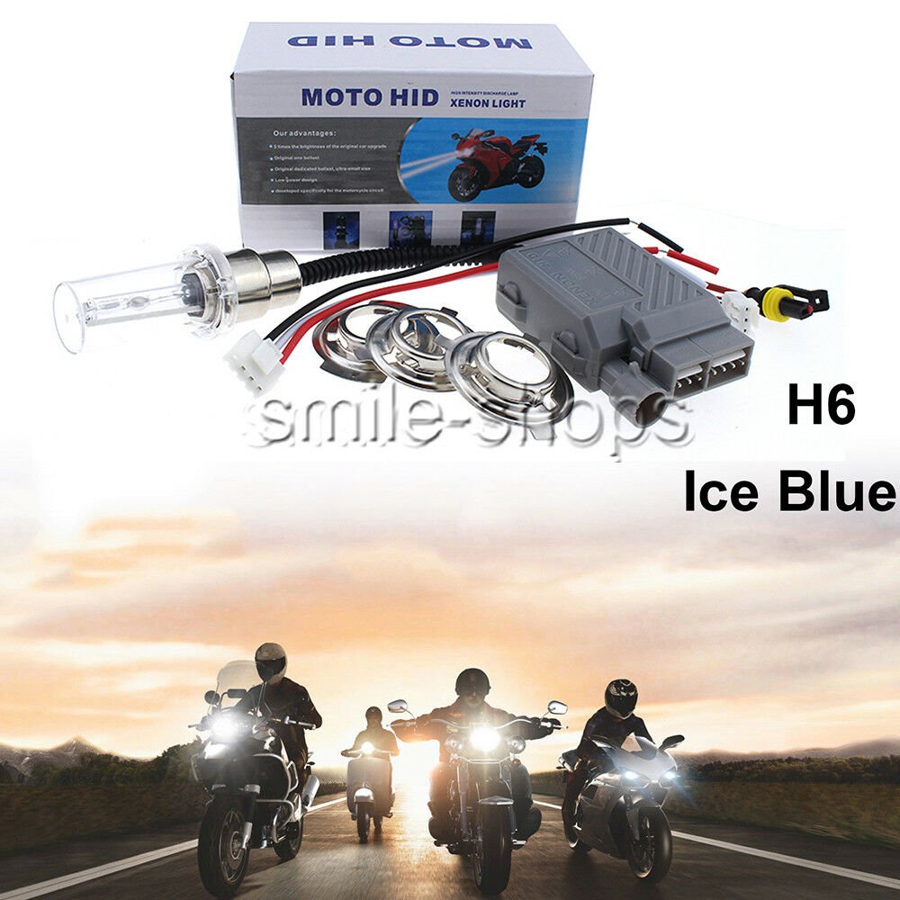 Motorcycle H6 HID Headlight Kit 35W H6M BA20D Ice Blue High Low Light Bulbs Set