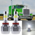 H11 120W White LED Headlamp Headlight Bulbs Kit Upgrade For Peterbilt 388 389