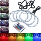 4pcs LED Multi-Color RGB Angel Eyes Halo Rings For 2007-2014 GMC Sierra + Remote