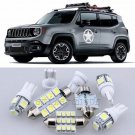 14×Xenon White LED Interior Light Package Kit for Jeep Renegade 2015-2016