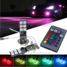 2pcs RGB Remote Control H3 12-SMD LED Replacement Bulbs For Fog Driving Lights