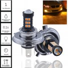 2pcs H4 9003 HB2 LED Bulb 30SMD 3030 Car Fog Light Lamp DRL Driving Yellow/Amber