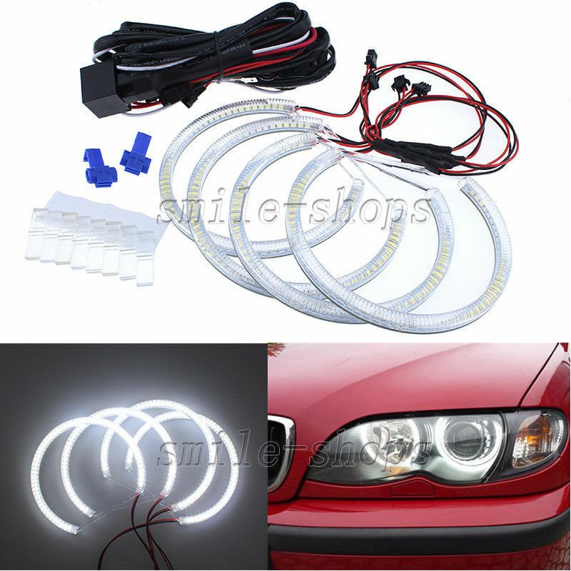 Xenon Headlight SMD LED Angel Eyes Halo Rings Fit BMW E38 E39 E46 3 5 7 Series