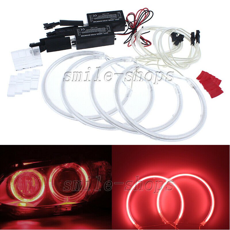 4pcs Pinkish Red CCFL Angel Eye Halo Rings Light Kit For BMW E36 E38 E39 E46