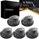 5Pcs Roof Top Cab Marker Round Smoke Lens Covers + Base For 1973-1987 Chevy/GMC