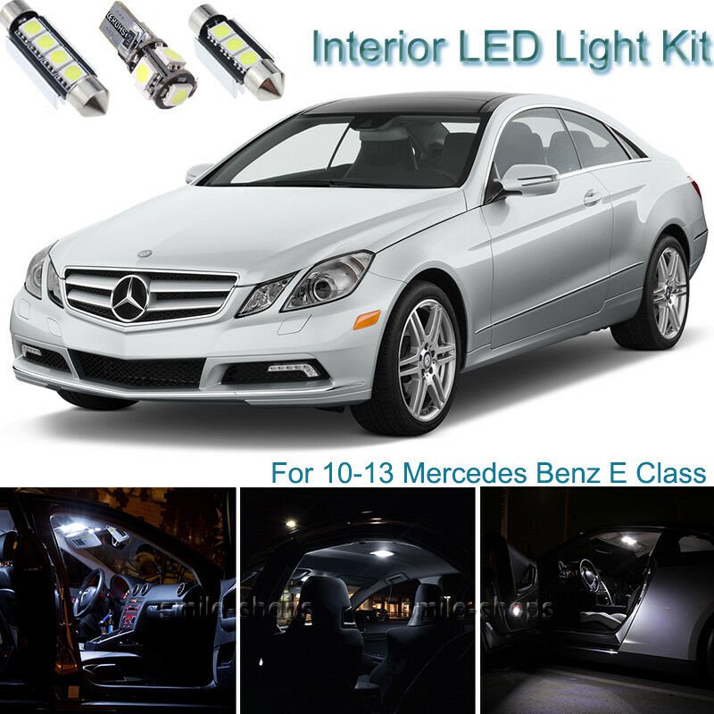 19pcs Xenon White Interior LED Light Package Kit Deal For Mercedes E Class 10-13