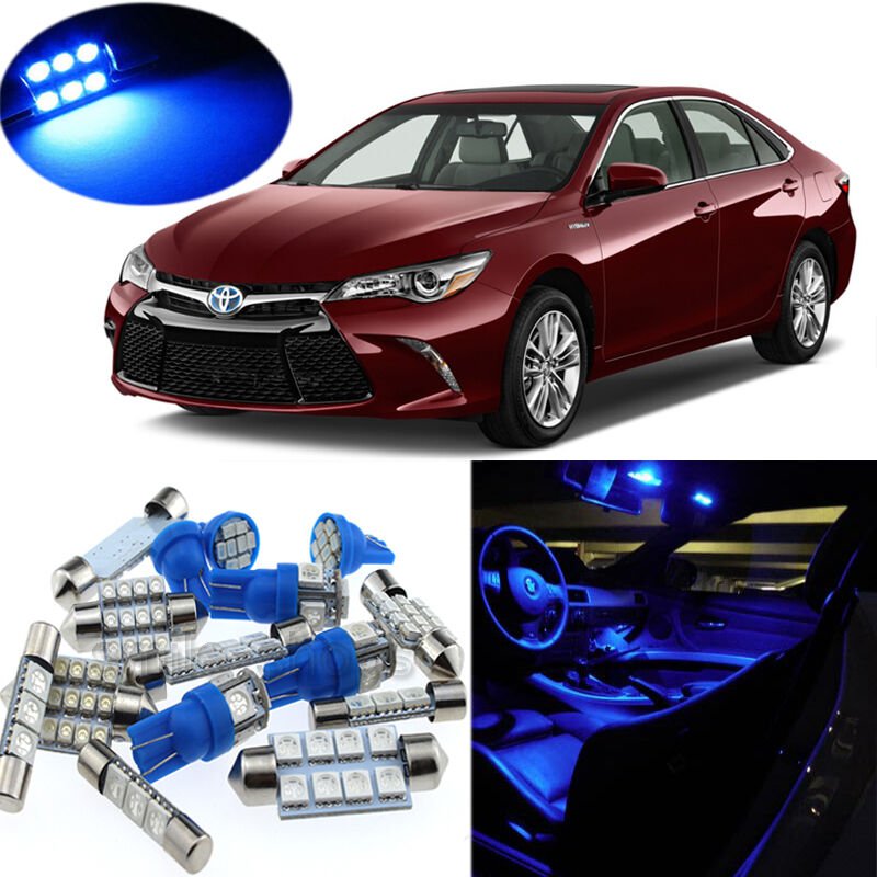 13pcs Blue Interior LED Light Package Kit for Toyota Camry 2012-2015