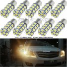 10pcs Warm White 12V 1157 27-SMD Tail Stop Brake Redverse Backup Lights LED Bulb