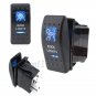 12V On/Off 5 pins Blue Rock Light Rocker Switch Kit with Relay Wiring Harness