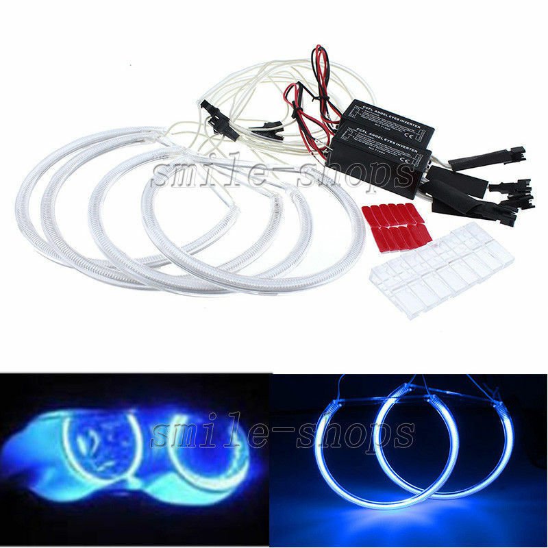 4pcs Blue Angel Eye Lights Halo Rings CCFL For BMW E46 3 Series Non-Projector