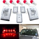 5pcs Clear Roof Cab Marker Cover & T10 Red Ceramic LED Bulbs for 03-09 Hummer H2