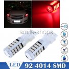 2pcs Red 92-4014-SMD LED 3157 4157 T25 DRL For Car Daytime Running Lights Bulbs
