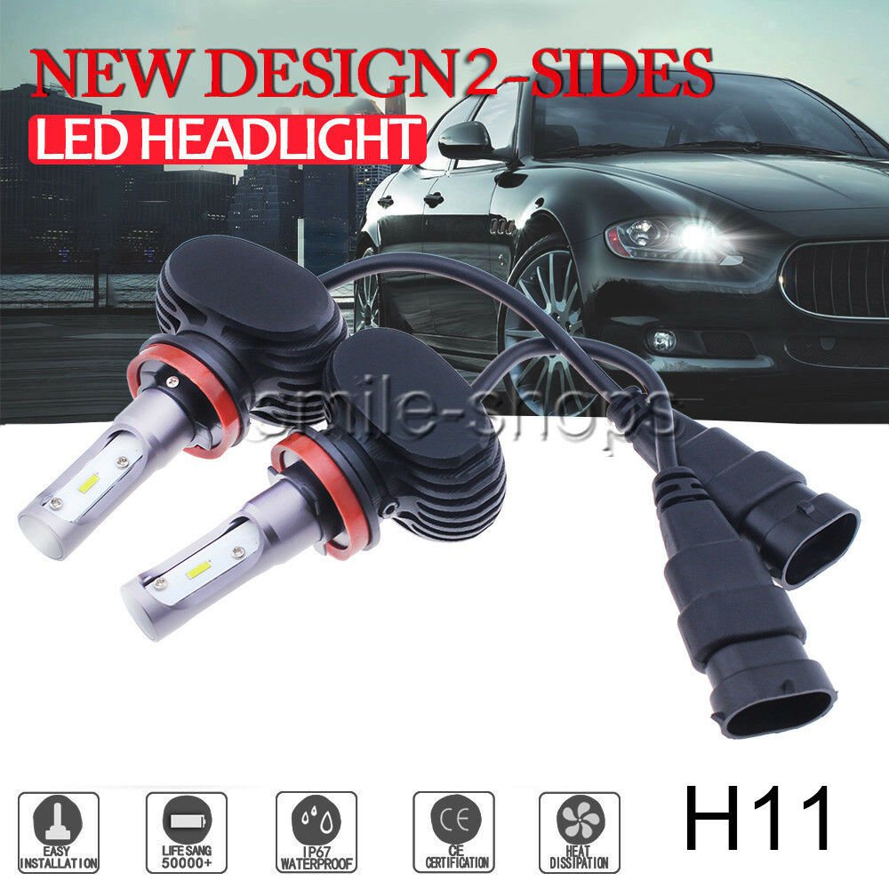 Bright 6000K White LED Headlight Bulb Kit H8 H9 H11 50W 8000LM Low Beam Fog Bulb