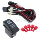 12V On/Off 5 pins White Driving Light Rocker Switch + Wiring Harness Relay Fuse