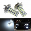 2pcs 6000K HID Xenon White 68-SMD H7 LED Bulbs For Car Fog Driving Light Bulbs