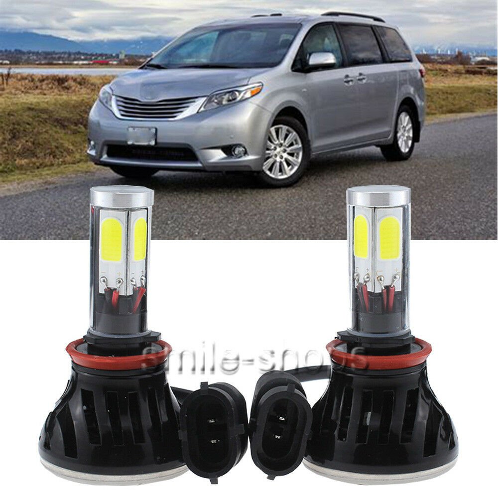 H11 H9 80W LED Low Beam Headlight Headlamp Bulb Kit For 2011-2017 Toyota Sienna
