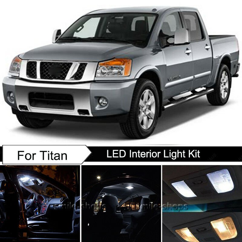 14pcs Bright White Interior LED Light Package Kit Deal For Nissan Titan 04-14