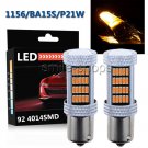 2x Amber 1156 P21W BA15S Car Turn Signal Lights Indicator 92 4014 SMD LED Bulbs