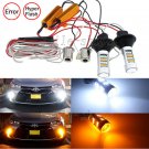 2x BA15S 1156 P21W S25 42SMD Switchback LED White DRL & Amber Turn Signal Lights
