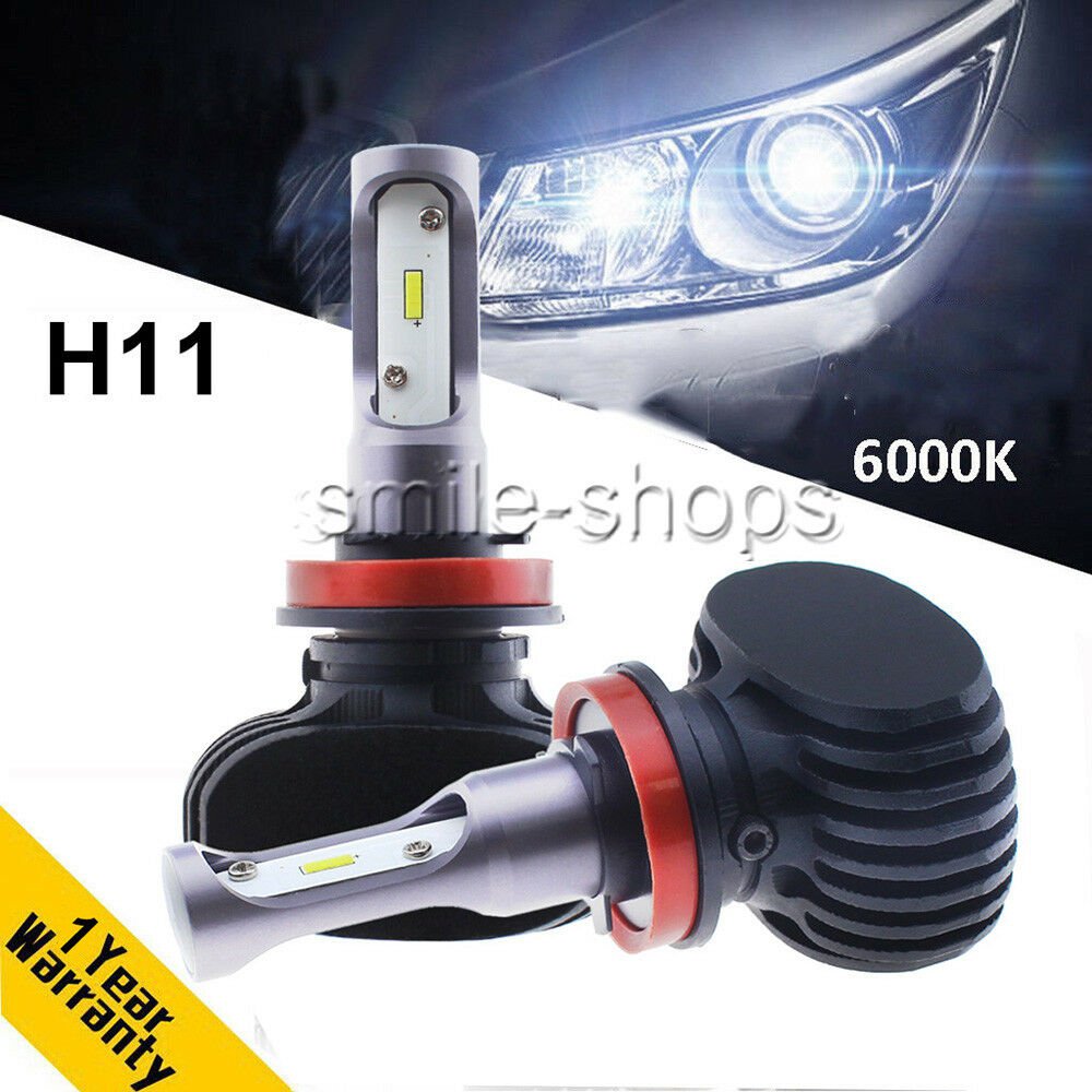 2pcs 50W H8/H9/H11 LED Headlight Vehicle Car High Low Beam Bulb Kit 6000k White