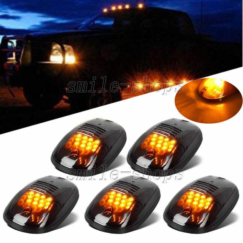 5pcs Smoked 12-LED Cab Roof Top Marker Running Clearance Light for Dodge Ram