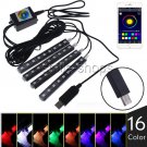Car RGB Interior LED Neon Light Strip USB For Phone APP Bluetooth Voice Control
