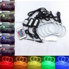 4pcs RGB LED Angel Eye Halo Ring For 07-14 Chevy Silverado GMC Sierra w/ Remote