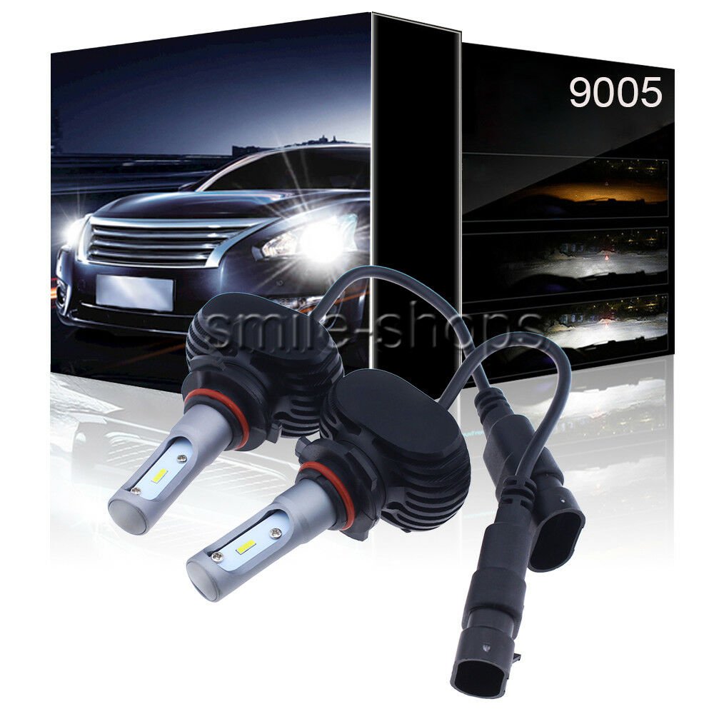 2 x C6 Series 9005 HB3 LED Headlight Kit High Beam 8000LM 6000K HID White COB