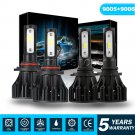 9005+9006 6000K 3240W 486000LM Combo 2-sides LED Headlight Kit Hi/Lo Light Bulb