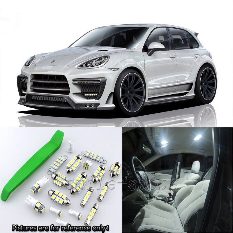 White 18pcs Interior LED Loght Kit for 08-10 Porsche Cayenne 957 + Free Tool
