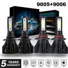 9006+9005 LED Headlight 3240W 243000LM Hi-Lo Beam Combo Kit 6000K White HID Lamp