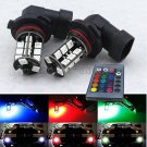2pcs RGB Wireless 9006 HB4 9012 27-SMD LED Bulbs For Fog Daytime Running Lights