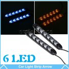 2pcs Ice Blue 6-LED Car Daytime Running Lights DRL Turn Signal Lamp Waterproof