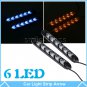 2pcs Ice Blue 6-LED Car Daytime Running Lights DRL Turn Signal Lamp Waterproof