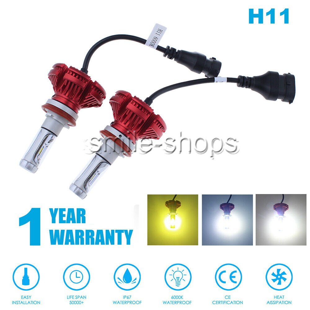 2pcs H11 H8 H9 LED Car Headlight 6000K 50W 12000LM Kit Low Beam Bulbs High Power