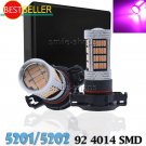 2pcs 92-SMD 5202 5201 LED Bulbs for Fog Light Daytime Running Lights Pink Purple