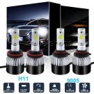 4PCS 9005 + H11 Combo Total 2640W 396000LM LED Headlight Kit Light Bulbs 6000K