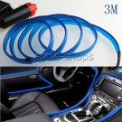 3M 12V Vehicle Ambient Interior Ultra Blue Cold Light Strip Atmosphere Neon Lamp