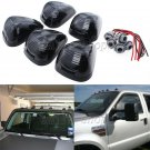 5pcs Cab Roof Light Marker Smoke Covers + Base Housing For 99-16 Ford F250 F-350
