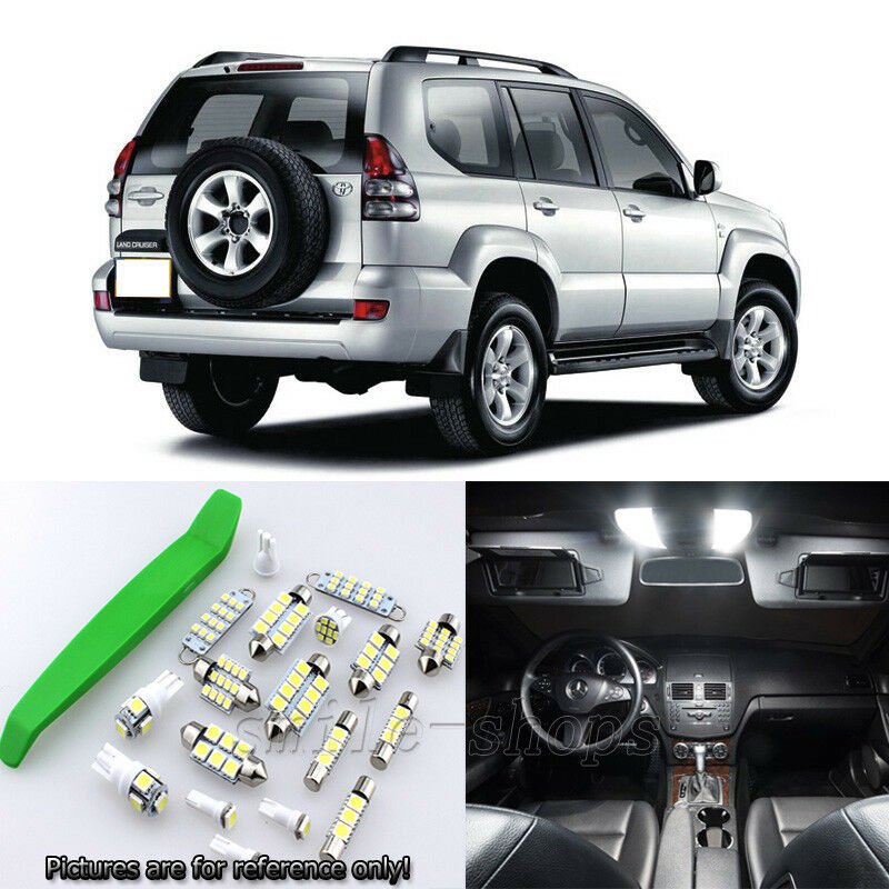 Super White 13pcs Interior LED Light Kit for 2002-2009 Toyota Prado + Free Tool